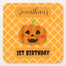 Halloween Jack-o'-Lantern-Födelsedagsfesten Underl Underlägg Papper Kvadrat