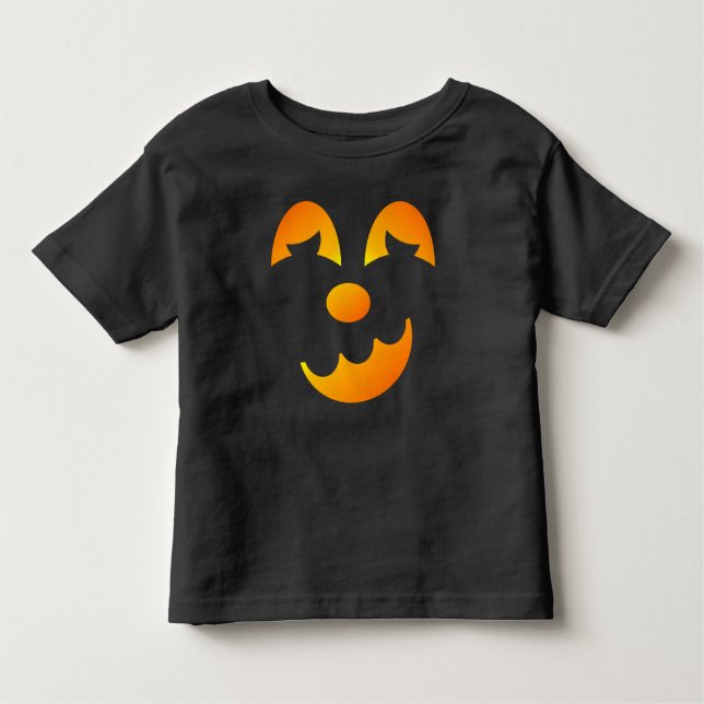 Halloween Jack-o'-lantern Funny Ansikte T Shirt (Framsida)