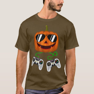 Halloween Jack o lantern Gamer Boys Kids Manar Fun T Shirt