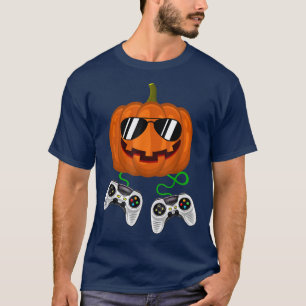 Halloween Jack o lantern Gamer Boys Kids Manar Fun T Shirt