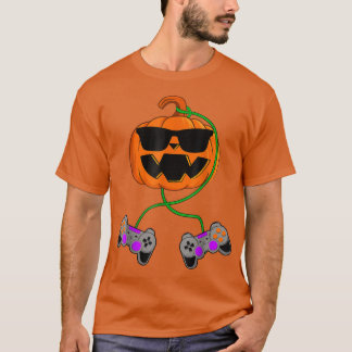 Halloween Jack o lantern Gamer Boys Kids Manar Fun T Shirt