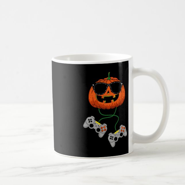 Halloween Jack o lantern Gamer Boys Kids Manar Rol Kaffemugg (Höger)