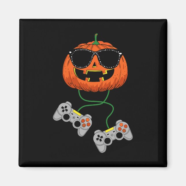 Halloween Jack o lantern Gamer Boys Kids Manar Rol Magnet (Framsidan)