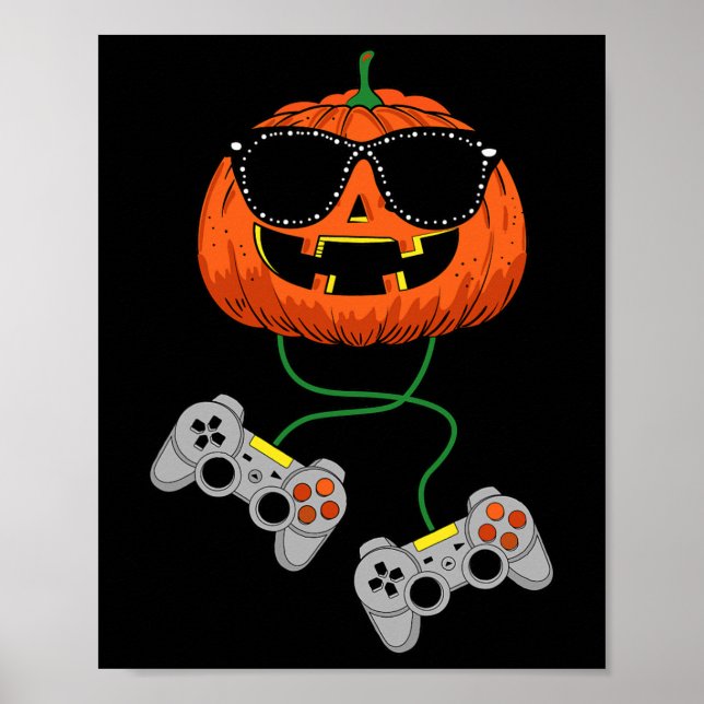 Halloween Jack o lantern Gamer Boys Kids Manar Rol Poster (Framsidan)