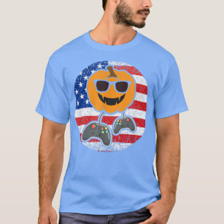 Halloween Jack o lantern Gamer Sunglasses American T Shirt