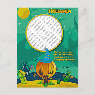 Halloween Jack o' Lantern-häxikonst Ram för Lägg t Vykort