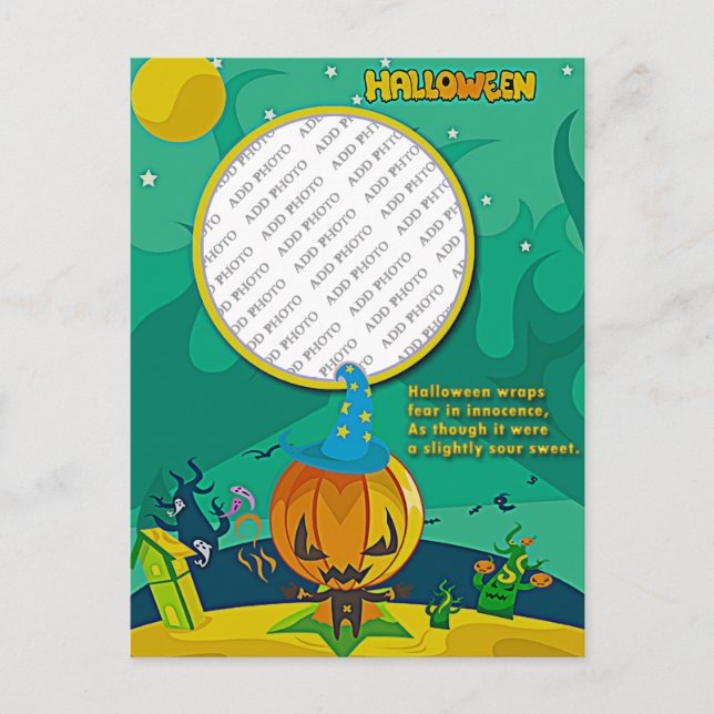 Halloween Jack o' Lantern-häxikonst Ram för Lägg t Vykort (Framsida)