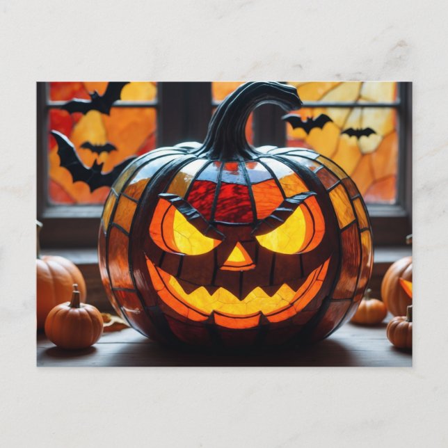 Halloween Jack-O-Lantern Helg Vykort (Framsida)