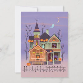Halloween Jack-o'-lantern House-inbjudan Inbjudningar