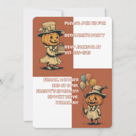 Halloween Jack o lantern i Orange Inbjudningar