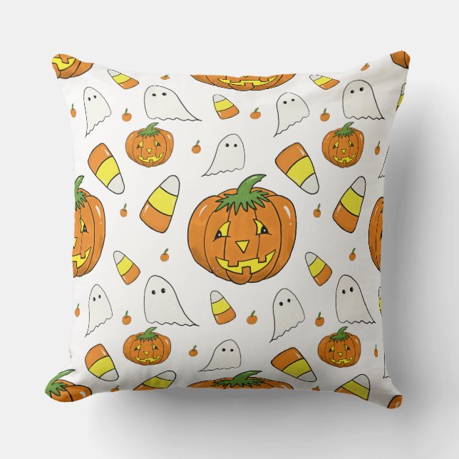 Halloween Jack-O'-Lantern Kuddelfodral Kudde (Framsida)