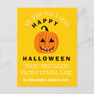 Halloween Jack o lantern med Braces - Gult Vykort