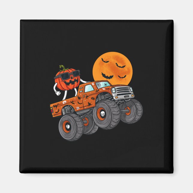 Halloween Jack o lantern Monster Lastbil Småbarn B Magnet (Framsidan)