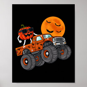 Halloween Jack o lantern Monster Lastbil Småbarn B Poster