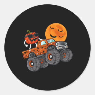 Halloween Jack o lantern Monster Lastbil Småbarn B Runt Klistermärke