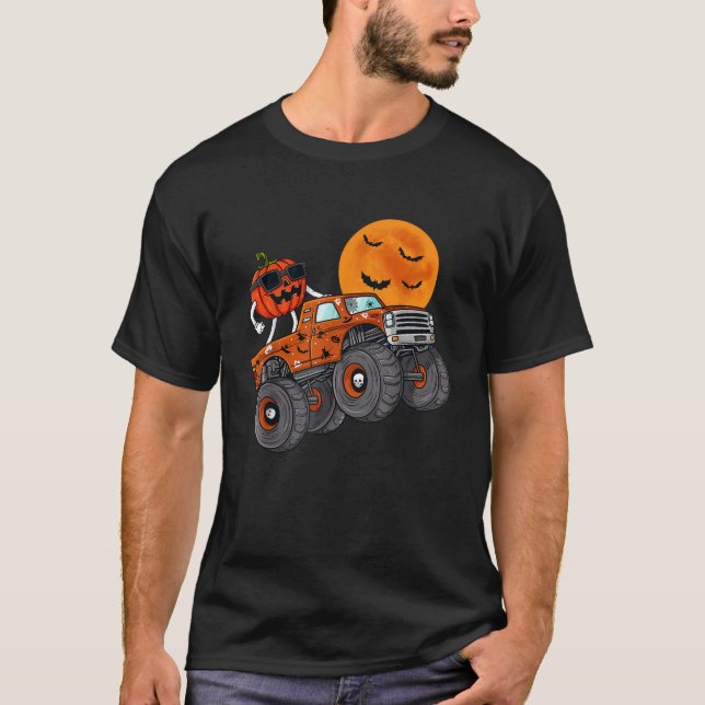 Halloween Jack o lantern Monster Lastbil Småbarn B T Shirt (Framsida)