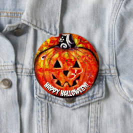 Halloween Jack o lantern Orange Personlig Knapp