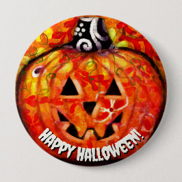 Halloween Jack o lantern Orange Personlig Knapp