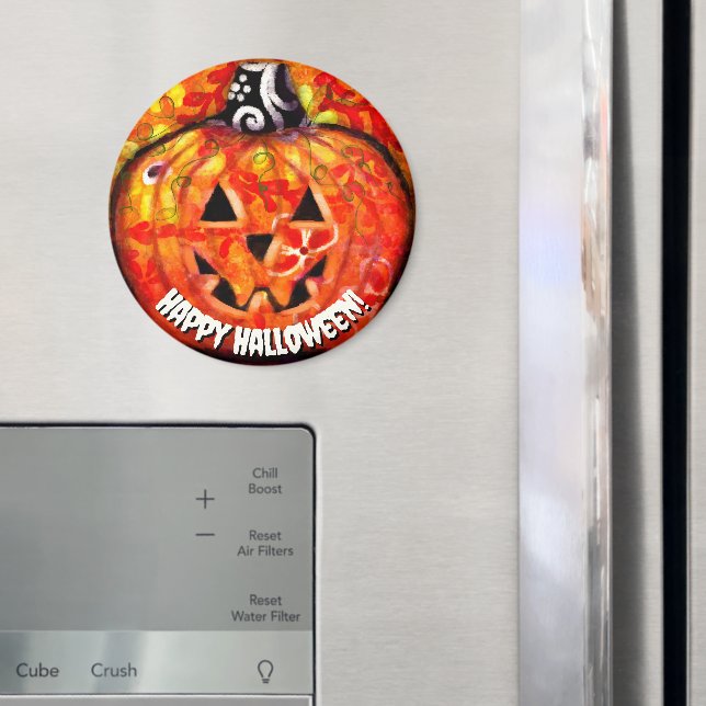Halloween Jack o lantern Orange Personlig Magnet (In Situ (Fridge))