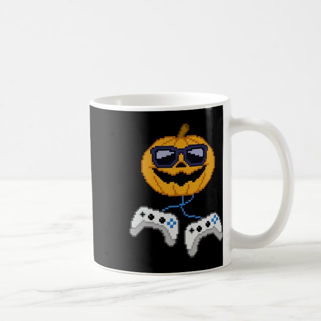 Halloween Jack o lantern Pixelated Gaming Gamer Bo Kaffemugg (Höger)