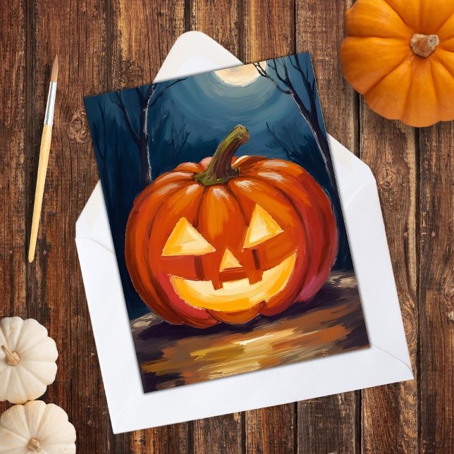 Halloween Jack-O-Lantern Pumpa Julkort (Skapare uppladdad)