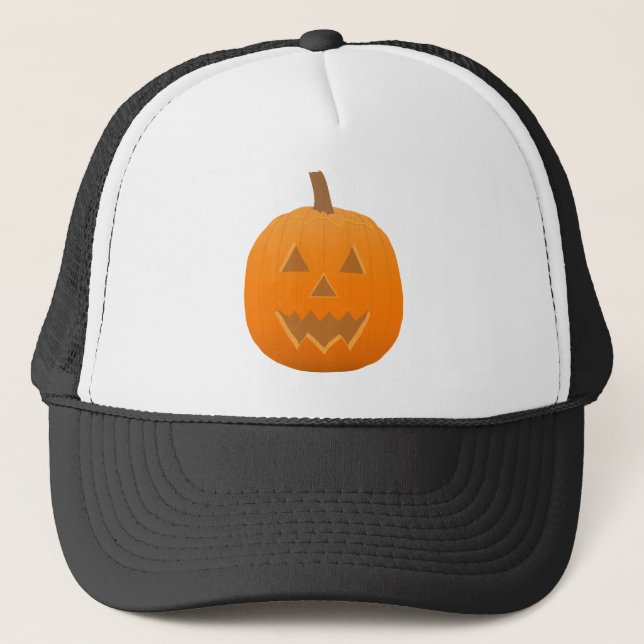 Halloween: Jack-O-Lantern: Pumpa: Truckerkeps (Framsida)
