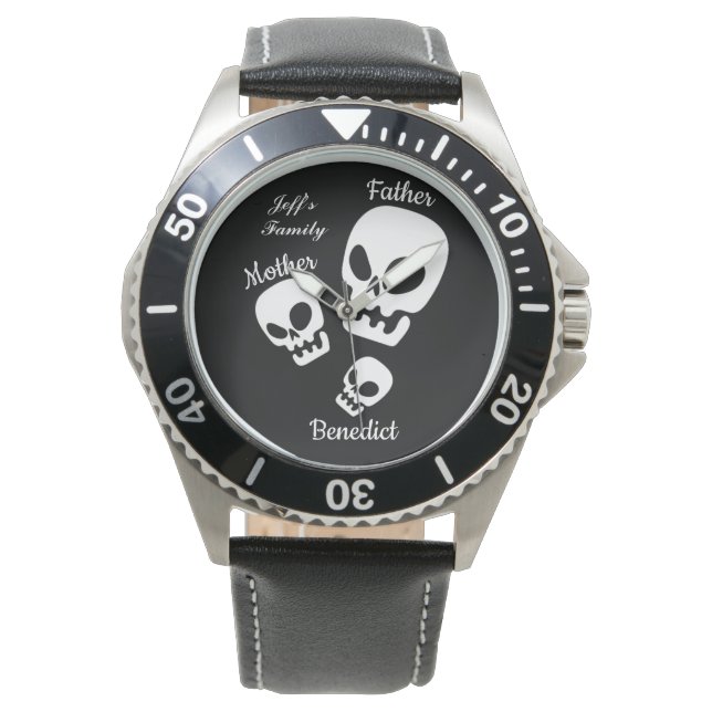 Halloween-jack-o-lantern-pumpfamiljen Namn Armbandsur (Framsida)
