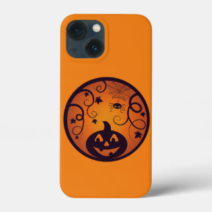 Halloween Jack o lantern pumpkin ansikte och spind