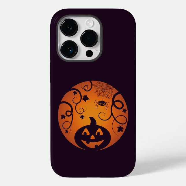 Halloween Jack o lantern pumpkin ansikte och spind (Baksida)