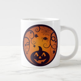 Halloween Jack o lantern pumpkin ansikte och spind Jumbo Mugg