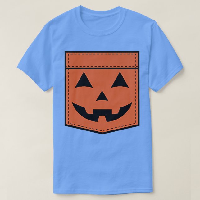 Halloween Jack o lantern Pumpkin Ansikte Pocket T Shirt (Design framsida)