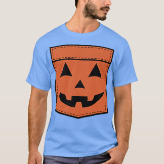Halloween Jack o lantern Pumpkin Ansikte Pocket T Shirt