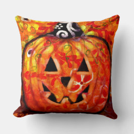 Halloween Jack o lantern Pumpkin Blommigt Säsong Kudde