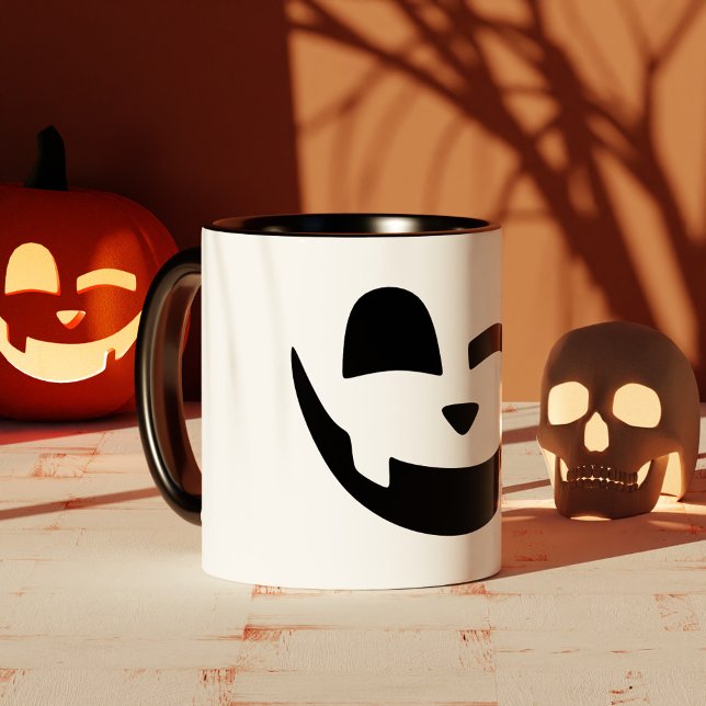 Halloween Jack o lantern Pumpkin Lycklig Ansikte Mugg (Halloween Jack O Lantern Pumpkin Happy Face Mug)