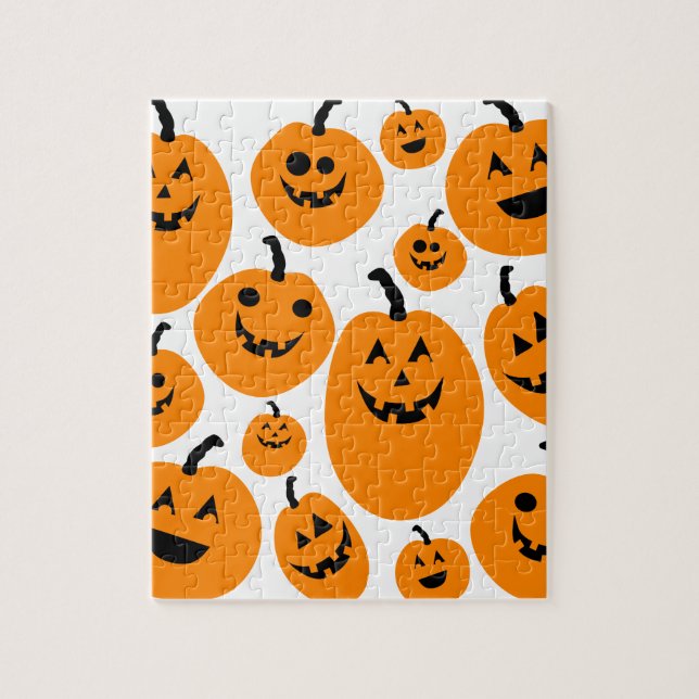 Halloween Jack o lantern Pumpkin Mönster Pussel (Vertikal)