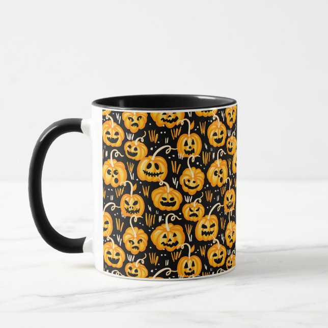 Halloween Jack o lantern Pumpkin Patch Mugg (Vänster)