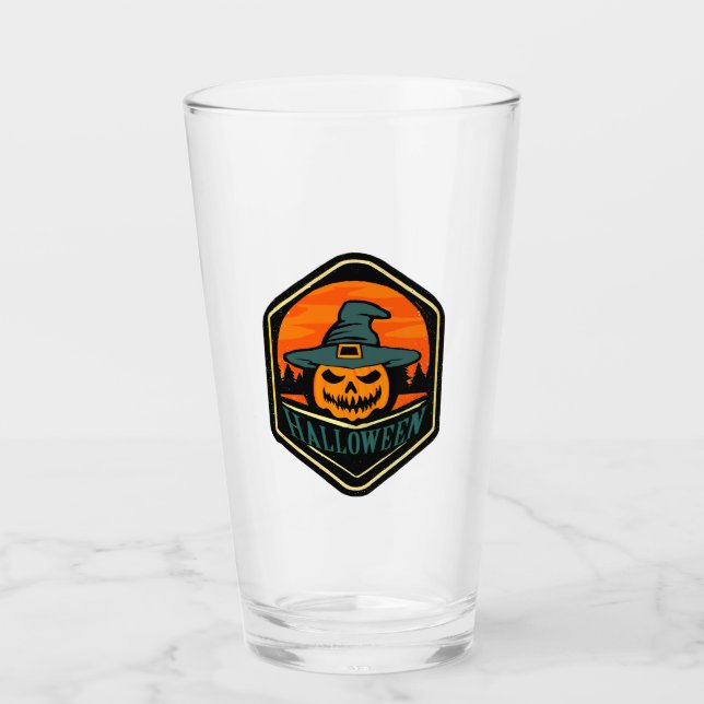 Halloween Jack o lantern Pumpkin Pub Pint Glass Glaskopp (Framsida)