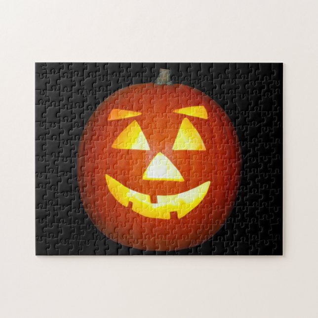 Halloween Jack o lantern Pumpkin Pussel (Horisontell)