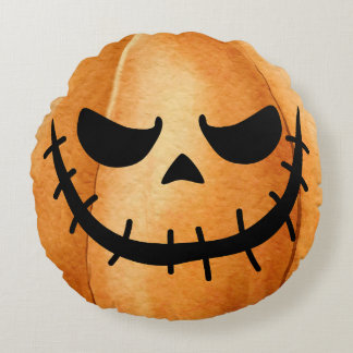 Halloween Jack-O-Lantern Pumpkin Rund Kudde