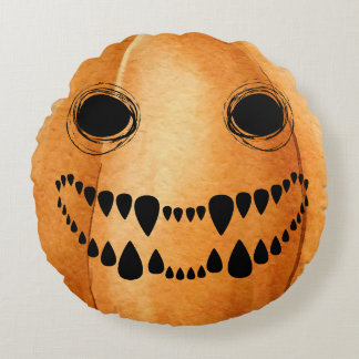 Halloween Jack-O-Lantern Pumpkin Rund Kudde