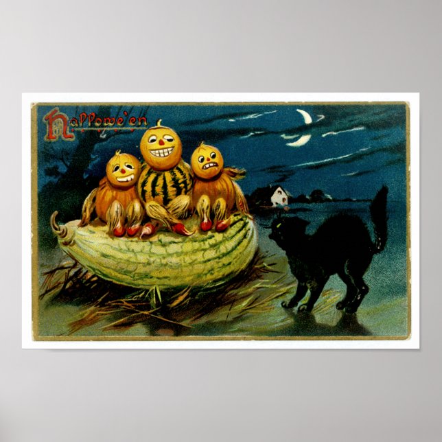 Halloween Jack-o-Lantern Pumpkin Trio Poster (Framsidan)