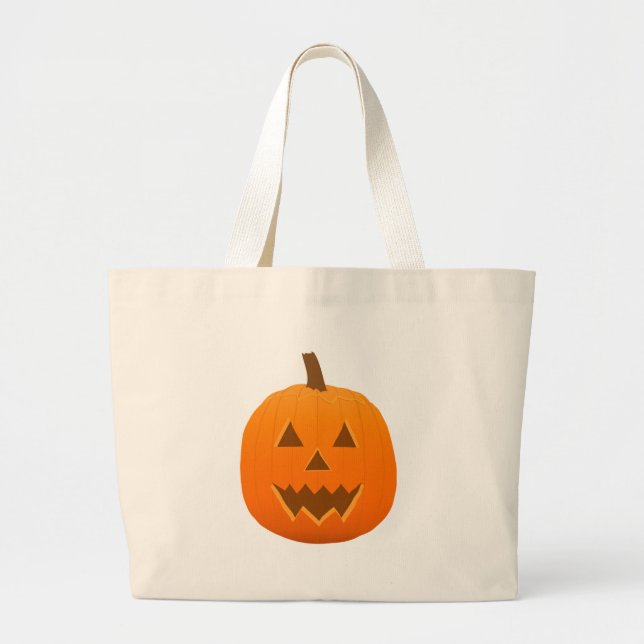 Halloween: Jack-O-Lantern: Pumpkin:Väska Jumbo Tygkasse (Framsidan)