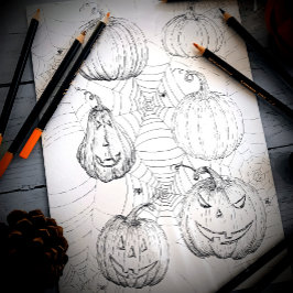Halloween Jack-o’ lantern Pumpkins Coloring Page Poster
