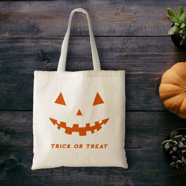 Halloween Jack o lantern Silhouette Tote Bag Tygkasse (Halloween Jack O Lantern Silhouette Tote Bag)