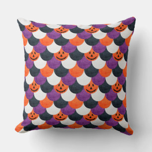 Halloween Jack-o’-Lantern Sjöjungfru Fjäll Mönster Kudde