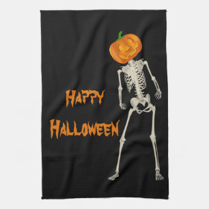 Halloween Jack O' Lantern Skelett Dekorativ Kökshandduk