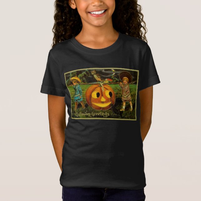 Halloween Jack-o-Lantern Skördenatt av Barn   T Shirt (Framsida)