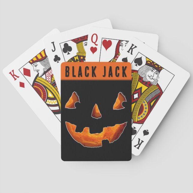 Halloween Jack-o'-lantern spelkort (Baksidan)