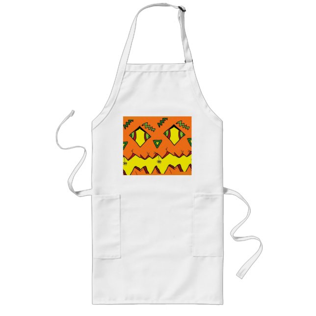 Halloween Jack-O-Lantern & Spider Apron Långt Förkläde (Framsidan)