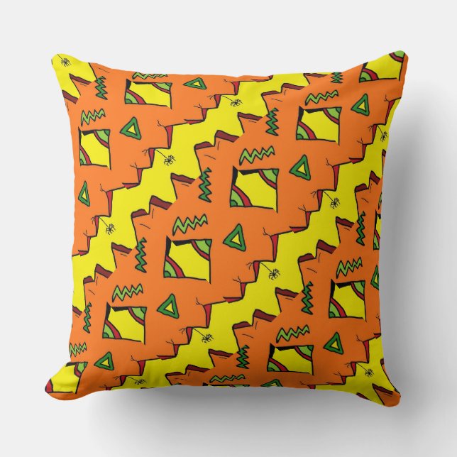 Halloween-Jack-O-Lantern & Spider Pillow Cotton Kudde (Framsida)